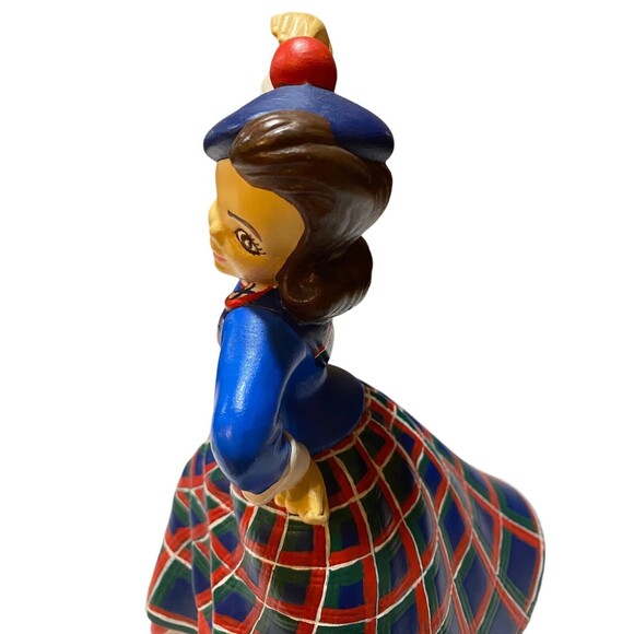 Vintage Holland Mold Scottish Celtic Lass Dancing Girl Brown Eyes Signed plaid - Picture 6 of 13